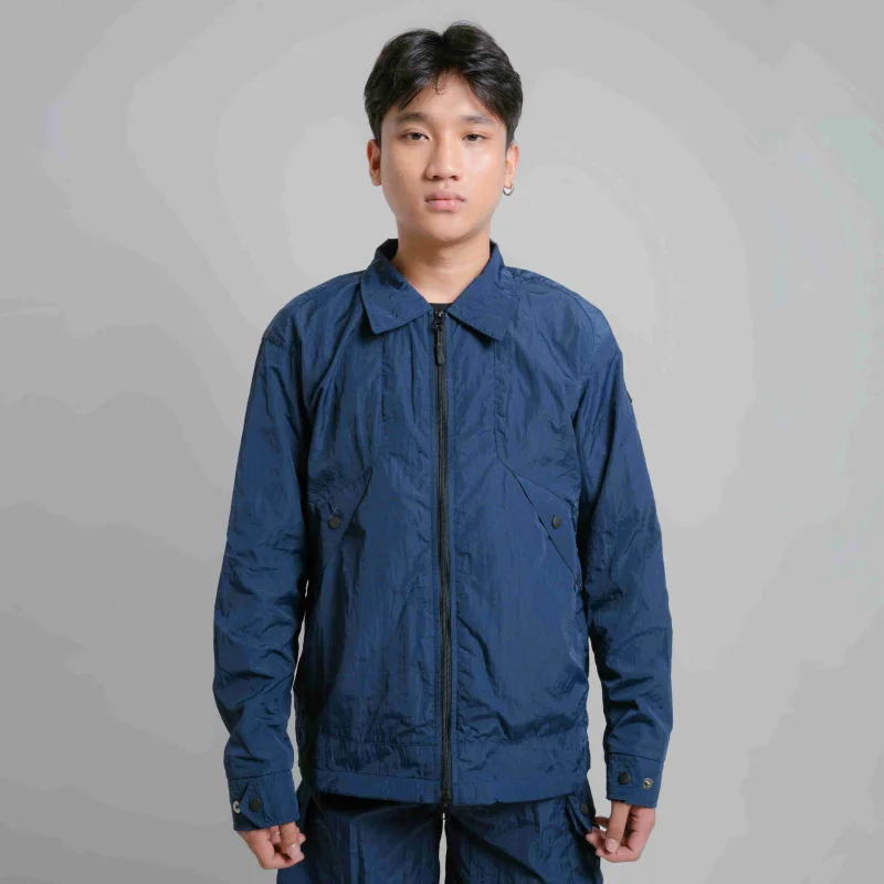 Overshirt Peruvian Navy Nylon Crinkle